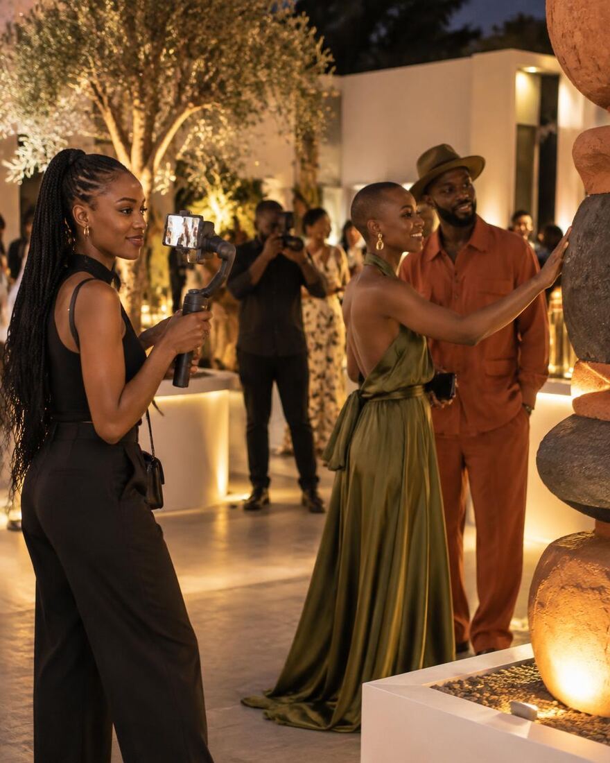 Content creator filming guests at a South African cultural brand activation